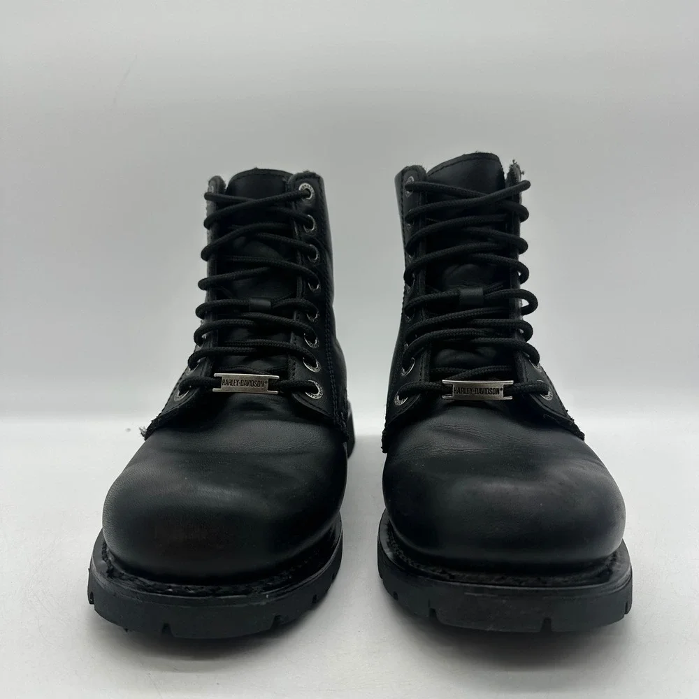 Harley-Davidson 95172 Mens Size 10 Black Leather Winged Skull Biker Riding Boots